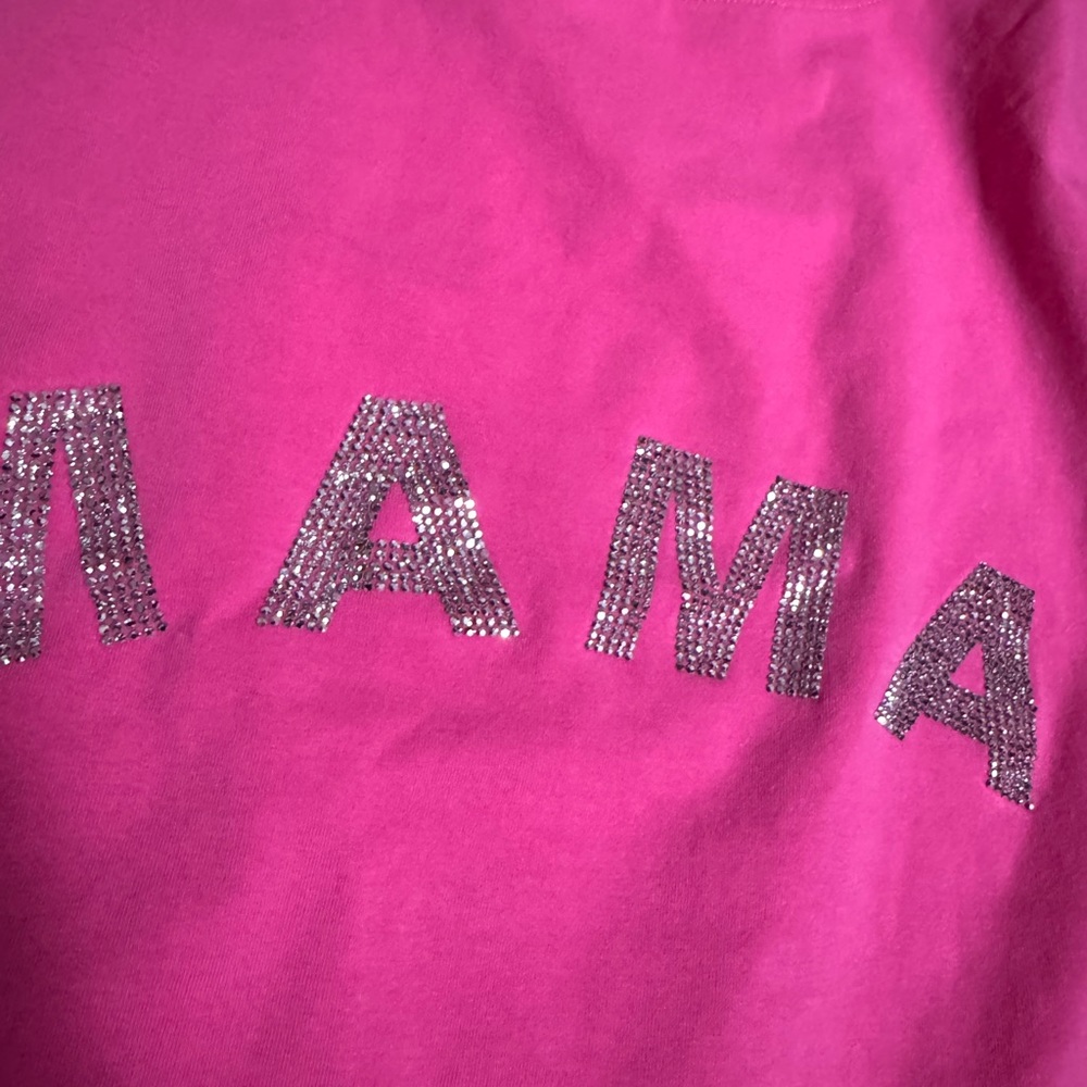 Pink "MAMA" Rhinestone T-Shirt - Picture 2 of 2